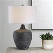 Uttermost Graphite Ribbed Table Lamp in Charcoal