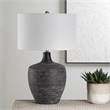 Uttermost Graphite Ribbed Table Lamp in Charcoal