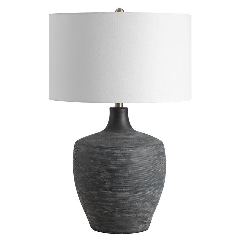 Uttermost Graphite Ribbed Table Lamp in Charcoal