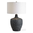 Uttermost Graphite Ribbed Table Lamp in Charcoal
