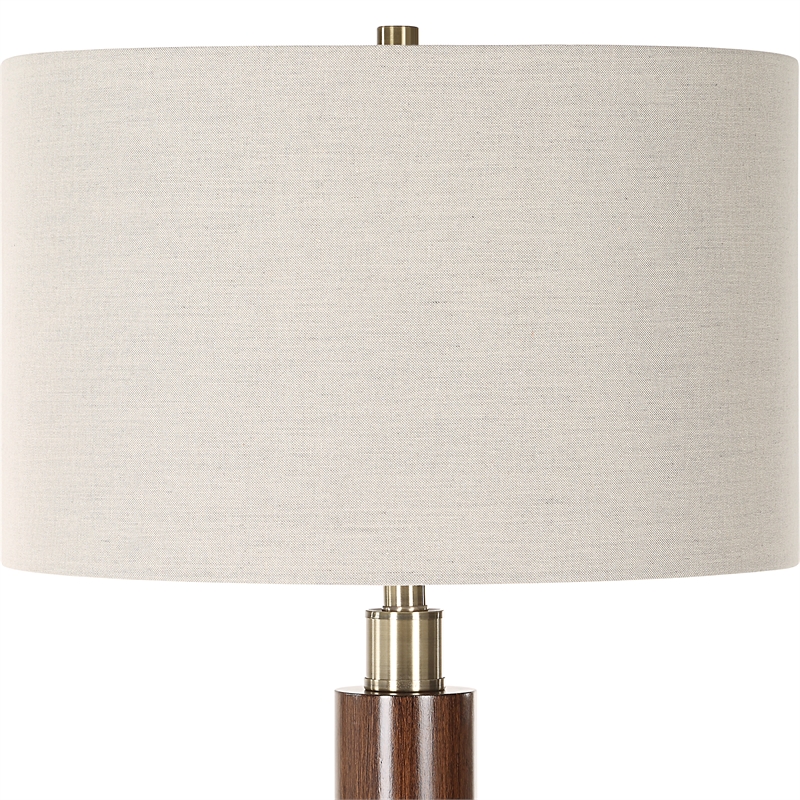 Uttermost Stacked Wooden Floor Lamp in Brown