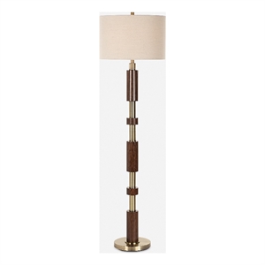 Uttermost Stacked Wooden Floor Lamp in Brown