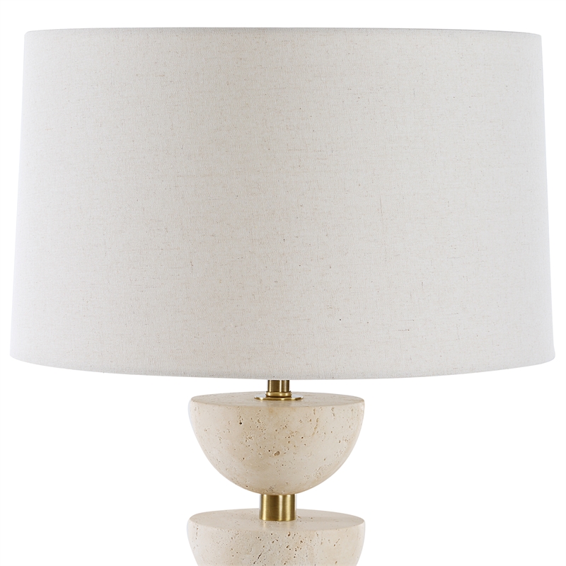 Uttermost Hemisphere Travertine Table Lamp in Tan