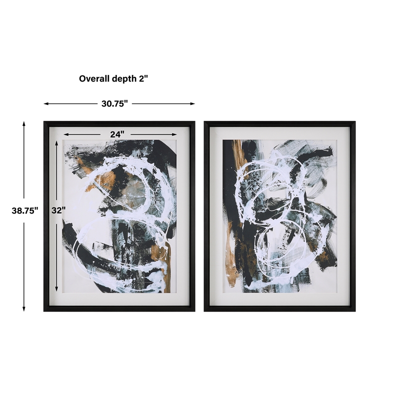 Uttermost Winterland Abstract Prints in Multi-Color (Set of 2)