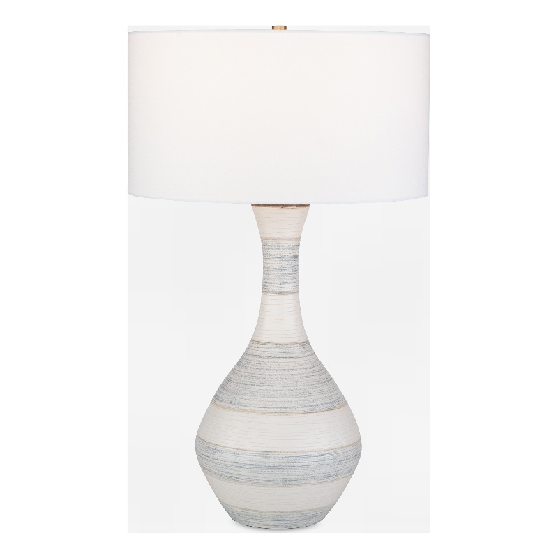Uttermost Potter Striped Ivory Blue Table Lamp