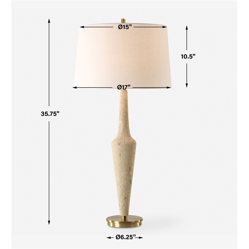 Uttermost Juliet Travertine Table Lamp in Tan