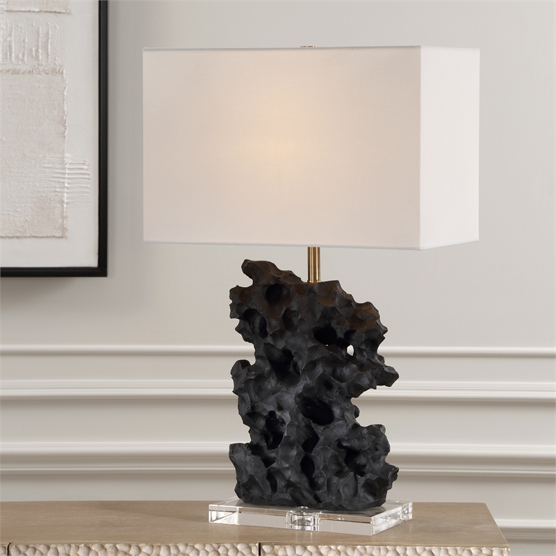 Uttermost Basalt Black Stone Table Lamp