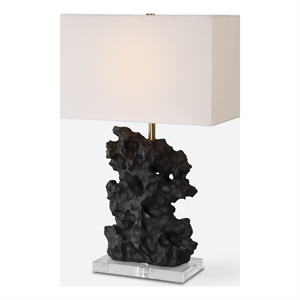 Uttermost Basalt Black Stone Table Lamp