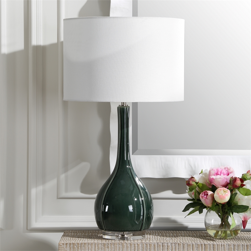 Uttermost Essex Green Glass Table Lamp