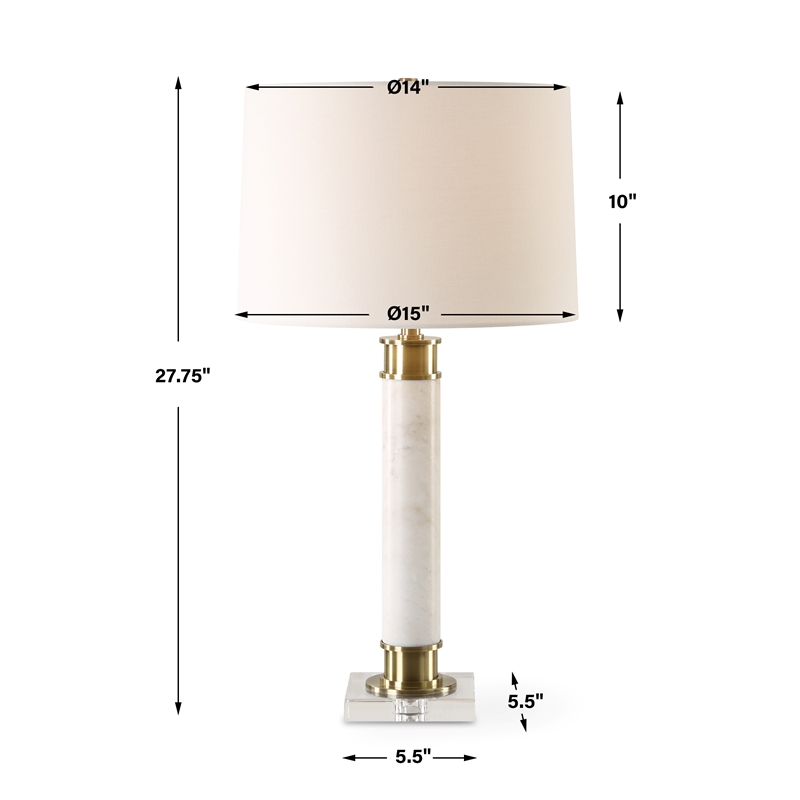 Uttermost Plinth White Marble Table Lamp