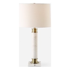 Uttermost Plinth White Marble Table Lamp