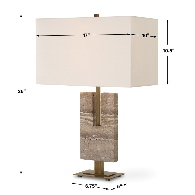 Uttermost Turning Point Travertine Table Lamp in Brown