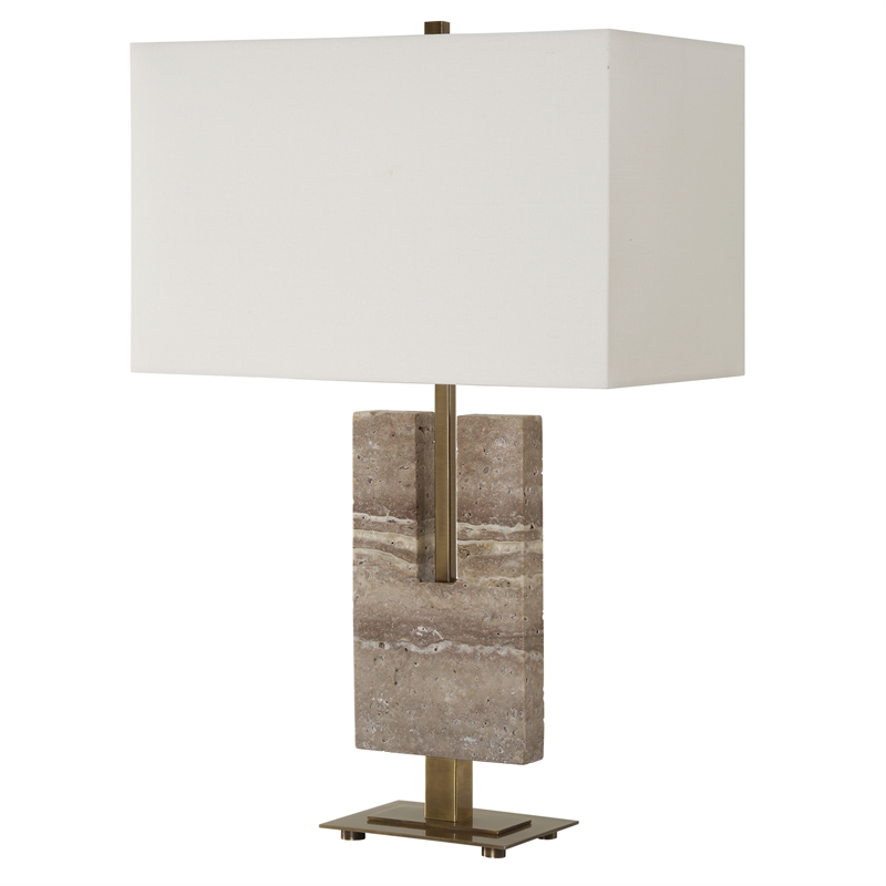 Uttermost Turning Point Travertine Table Lamp in Brown