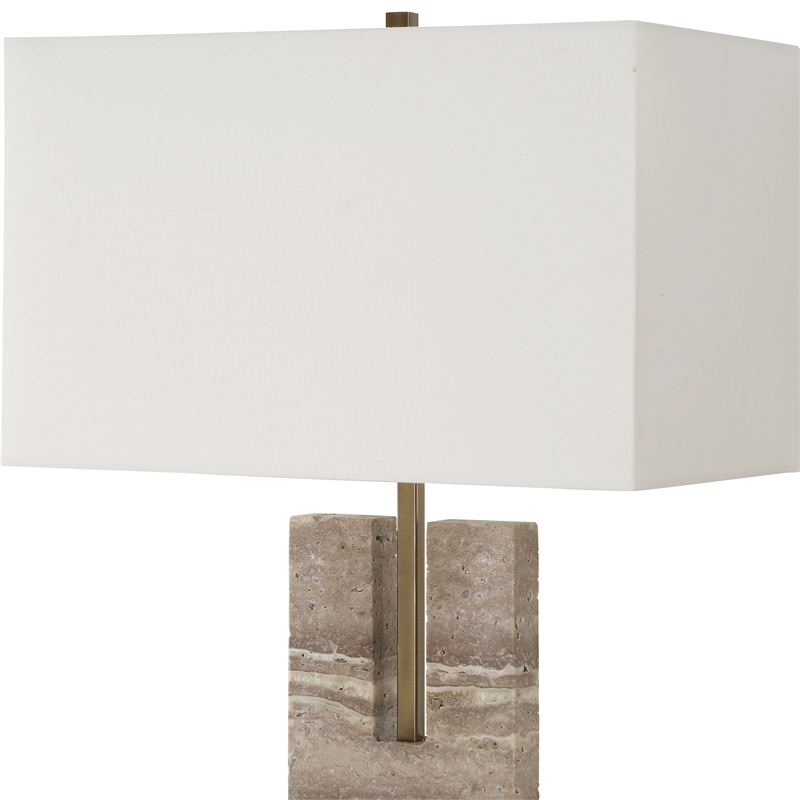Uttermost Turning Point Travertine Table Lamp in Brown