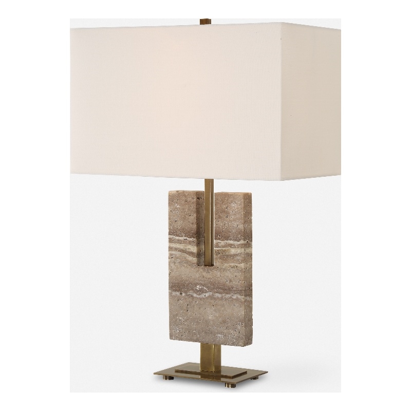 Uttermost Turning Point Travertine Table Lamp in Brown