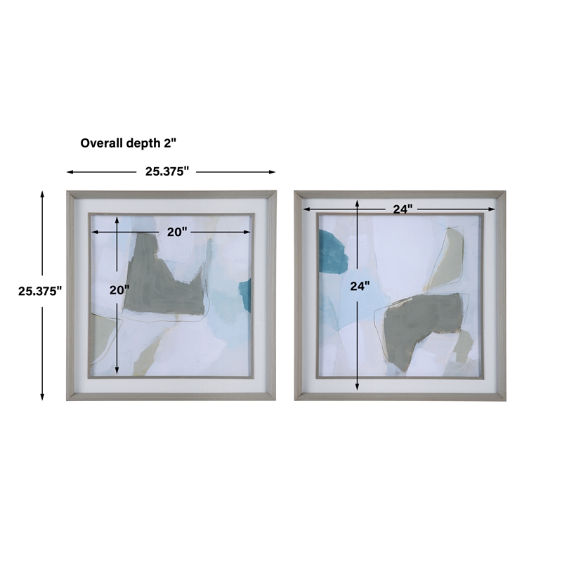 Uttermost Mist Shapes Framed Prints in Multi-Color (Set of 2)
