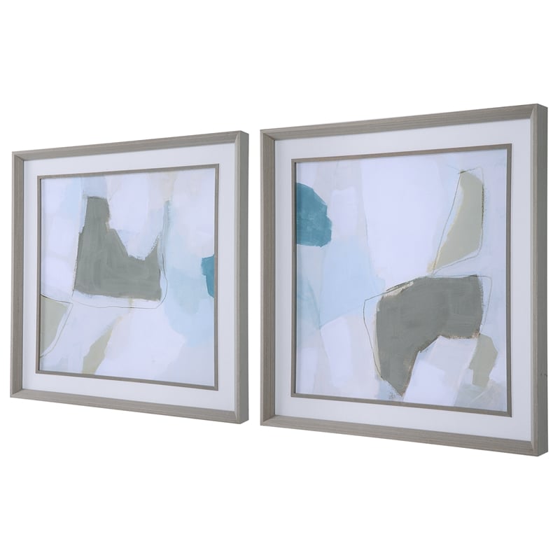 Uttermost Mist Shapes Framed Prints in Multi-Color (Set of 2)