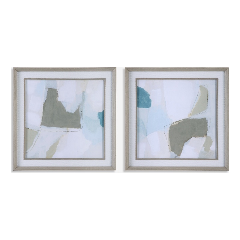 Uttermost Mist Shapes Framed Prints in Multi-Color (Set of 2)