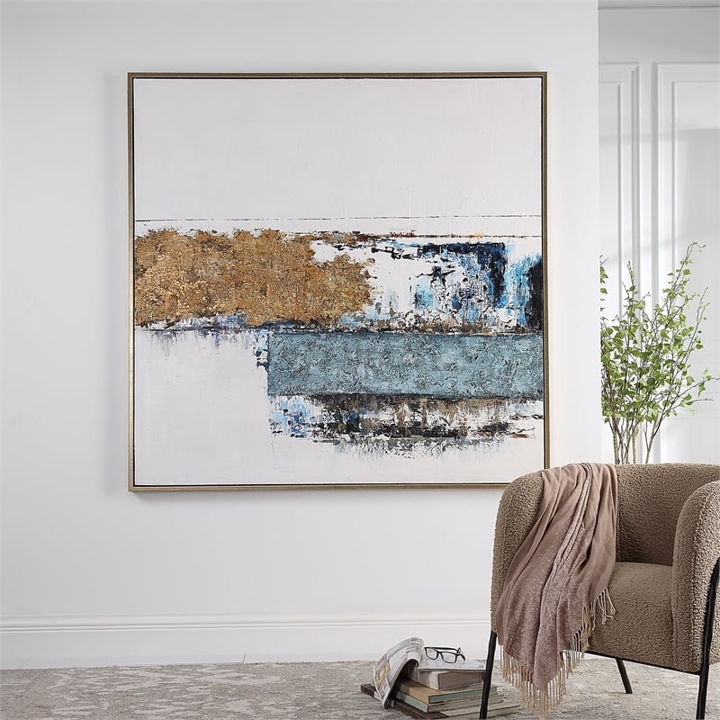 Uttermost Stacked Against Hand Painted Canvas in Multi-Color