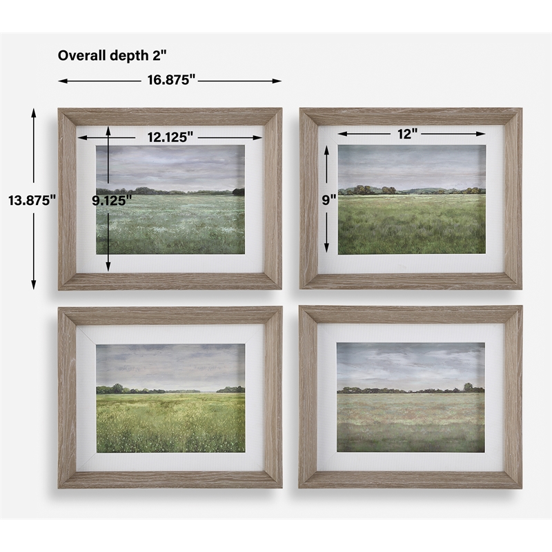 Uttermost Quiet Meadows Framed Prints in Multi-Color (Set of 4)