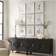Uttermost Botanical Framed Prints in Champagne Frame/White Linen Mat (Set of 9)