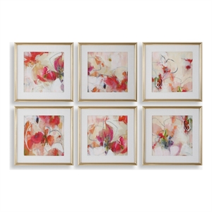 Uttermost Fresh Start Red Abstract Prints Set of 6