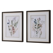 Uttermost Delicate Flowers Framed Prints in Multi-Color (Set of 2)