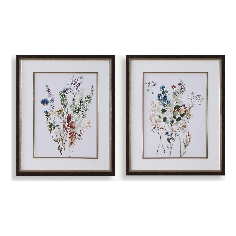 Uttermost Delicate Flowers Framed Prints in Multi-Color (Set of 2)