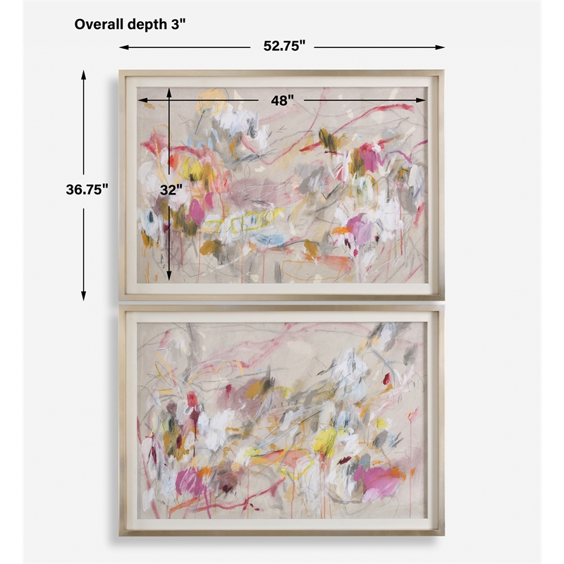 Uttermost Metropolitan Rush Abstract Prints in Multi-Color (Set of 2)