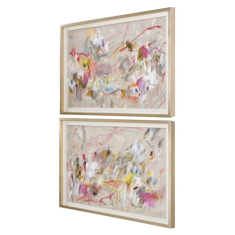 Uttermost Metropolitan Rush Abstract Prints in Multi-Color (Set of 2)