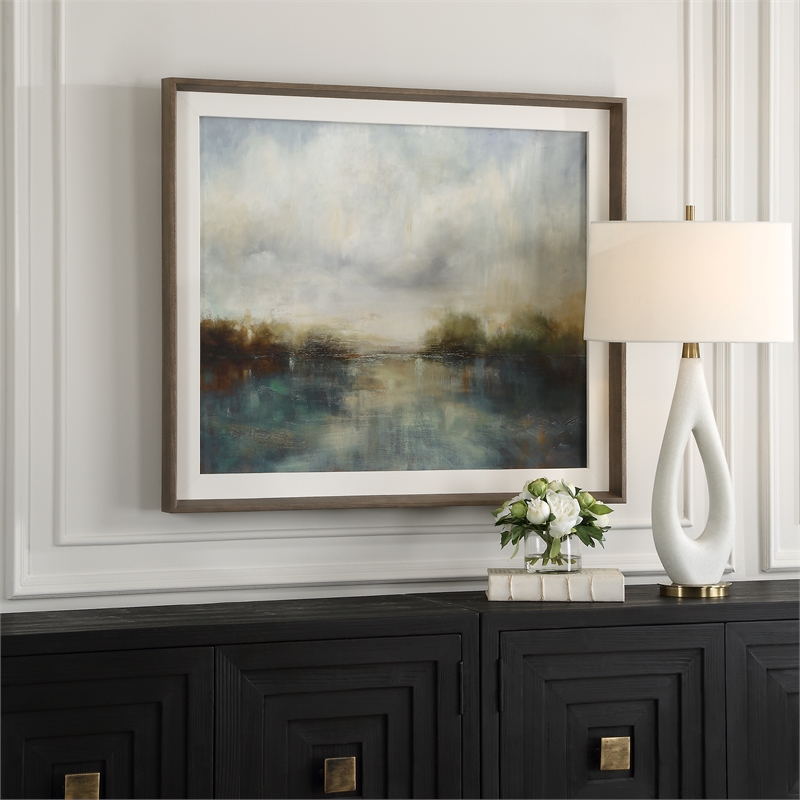 Uttermost Blue Reverie Framed Abstract Lake Print