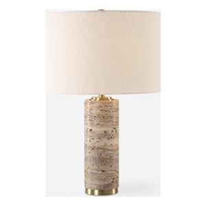 Uttermost Cortado Travertine Table Lamp in Brown