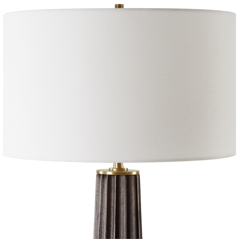 Uttermost Forage Dark Oak Scalloped Table Lamp