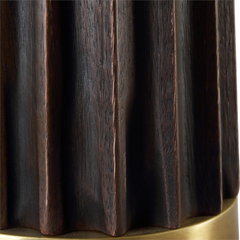 Uttermost Forage Dark Oak Scalloped Table Lamp