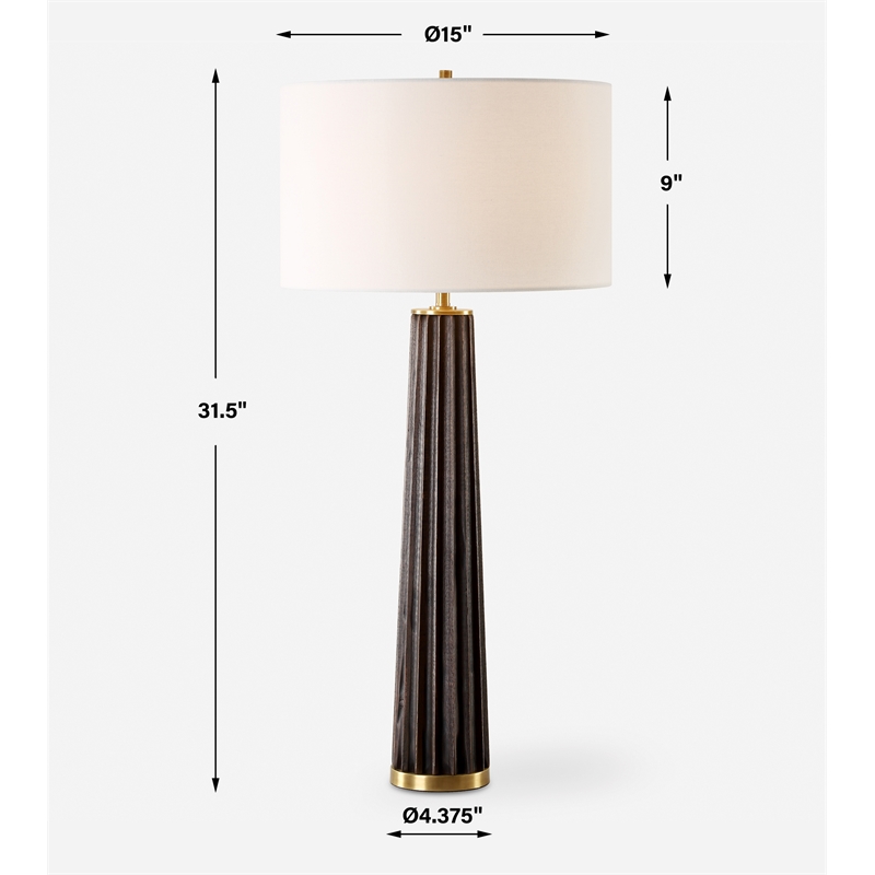 Uttermost Forage Dark Oak Scalloped Table Lamp