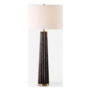 Uttermost Forage Dark Oak Scalloped Table Lamp