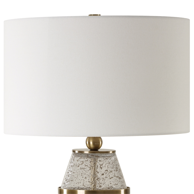 Uttermost Out Of Time Seeded Glass Table Lamp in Gray