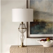 Uttermost Out Of Time Seeded Glass Table Lamp in Gray