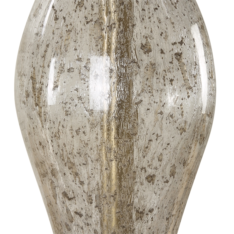 Uttermost Out Of Time Seeded Glass Table Lamp in Gray