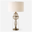 Uttermost Out Of Time Seeded Glass Table Lamp in Gray