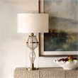 Uttermost Out Of Time Seeded Glass Table Lamp in Gray