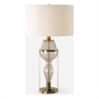 Uttermost Out Of Time Seeded Glass Table Lamp in Gray