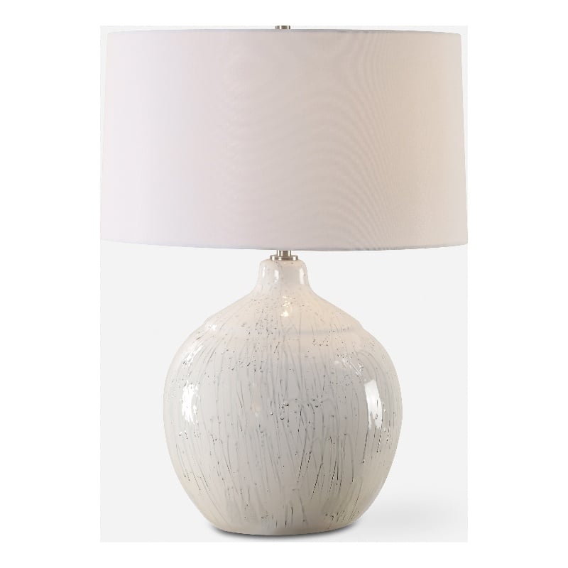 Uttermost Dribble White Glaze Table Lamp