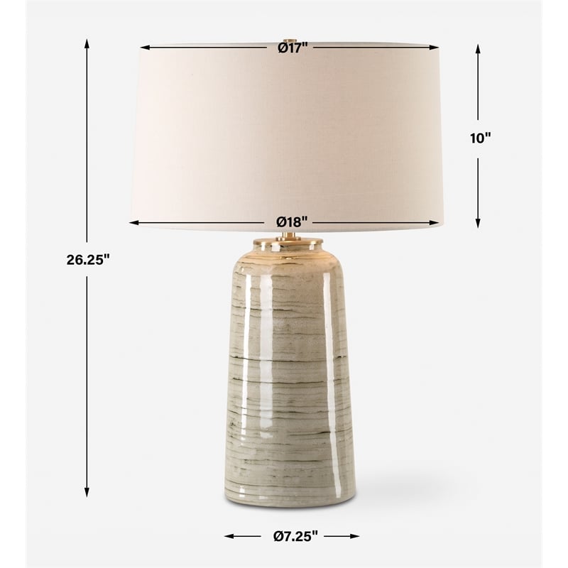 Uttermost Strata Tan Glaze Table Lamp