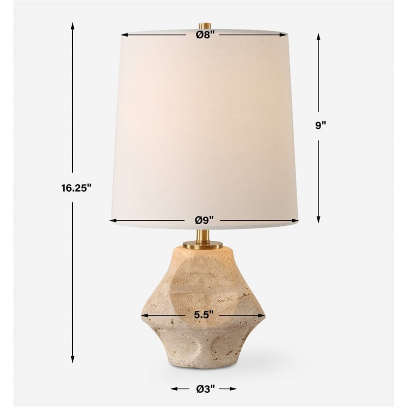 Uttermost Indent Travertine Accent Lamp in Brown