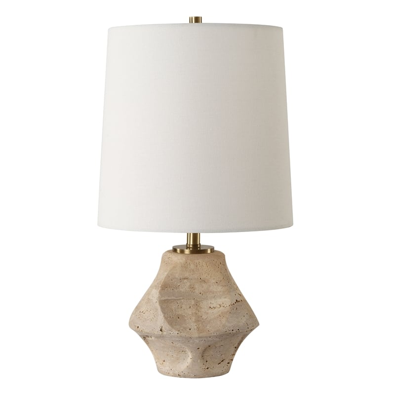 Uttermost Indent Travertine Accent Lamp in Brown