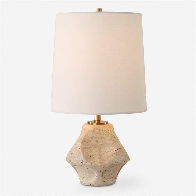 Uttermost Indent Travertine Accent Lamp in Brown