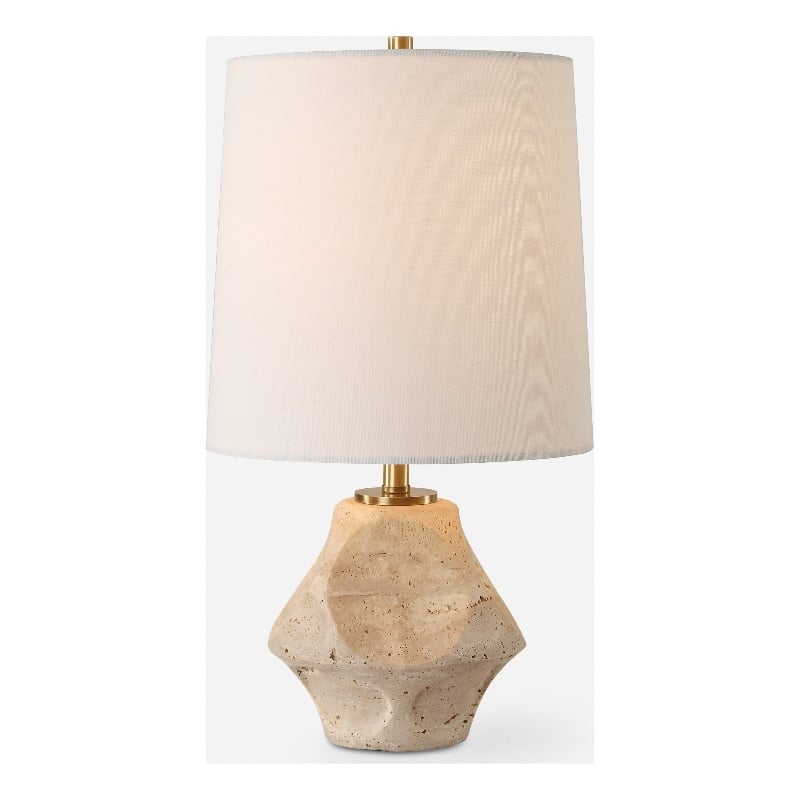 Uttermost Indent Travertine Accent Lamp in Brown