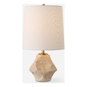 uttermost indent travertine accent lamp in brown