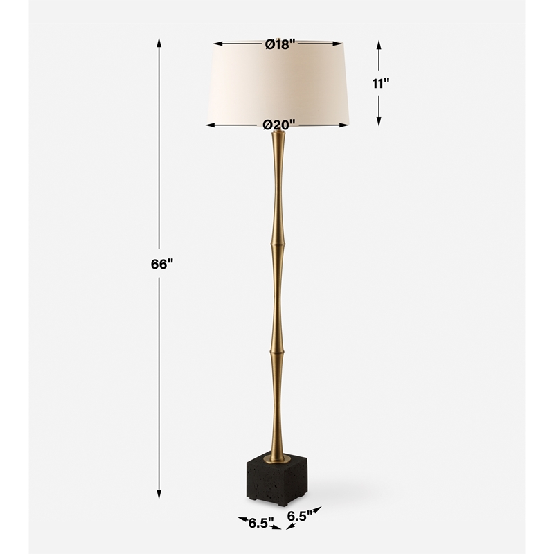 Uttermost Shino Antique Brass Floor Lamp